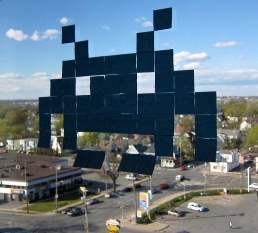 All sizes | Space Invaders Post-It pixel art | Flickr - Photo Sharing! #post #bit #space #video #it #invaders #window #game