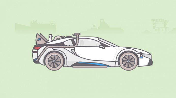 Back to the future car illustration - www.lucasjubb.co.uk