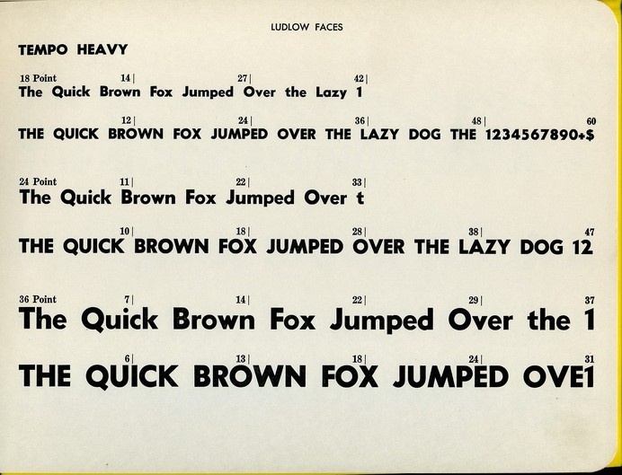Tempo Heavy type specimen #type #specimen