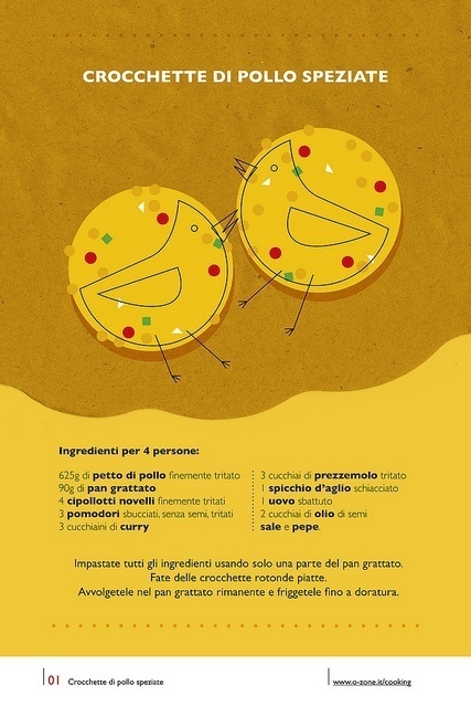 01 | Crocchette di pollo speziate by no zone, via Flickr #cooking #2013 #calendar #design #food #illustration #photography #calendars