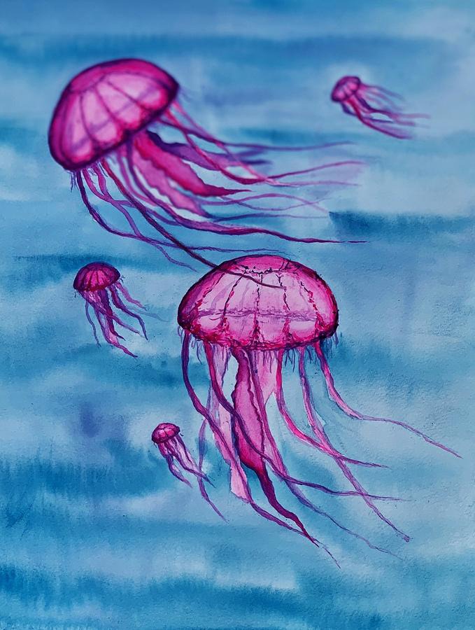 easy jellyfish painting & jellyfish paint by numbers #painting