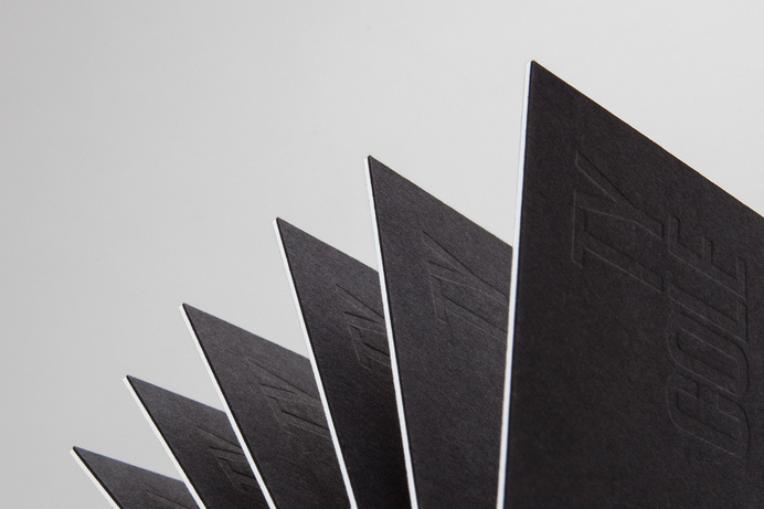 Ty Cole Card 1 #blind #white #business #branding #card #letterpress #black #printing #deboss #logo #duplex