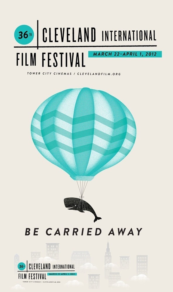 2012 Cleveland Film Festival Poster #film festival animal whale minimal balloon