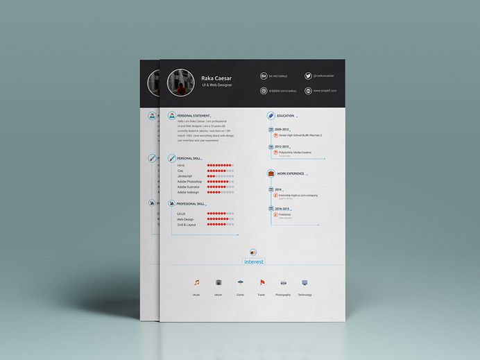 Free Fresh CV Template With Infographic Style Design