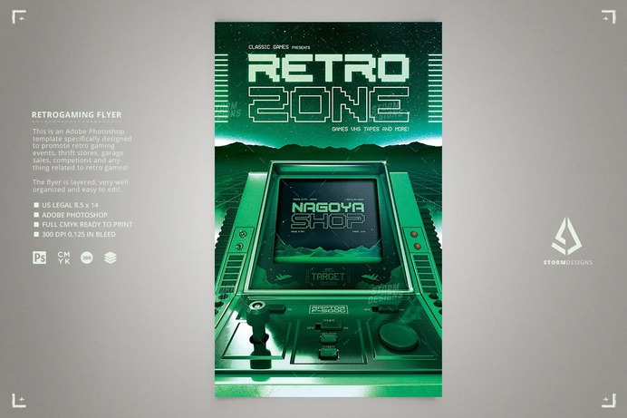 Retro Sci-Fi Flyer Synthwave Gaming Computer
