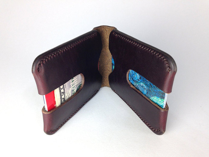 Flip Cardholder/Wallet Burgundy Horween Chromexcel by Eighteen32 #wallet #cardholder #craft #leather #horween #chromexcel