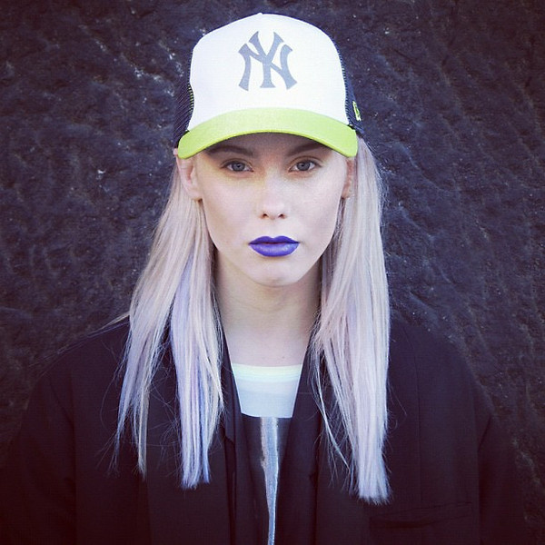 Hilda Sandström #woman #hair #photography #cap #blonde #purple #face #hilda #beauty