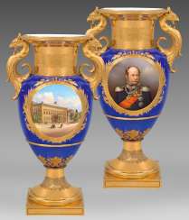 Royal luxury vase with the Portrait of Wilhelm I of Prussia and the view of the Palace of Wilhelm I. in Berlin #Sets #Teasets #Porcelainsets #Antiqueplates #Plates #Wallplates #Figures #Porcelainfigurines #porcelain