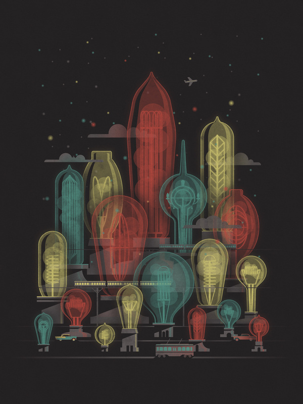 Art print by DKNG #futurism #screen #print #retro