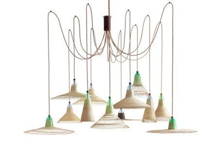 Light up any space with sustainable wicker lamps! Hand-made using recycled plastic bottles! #recycle #design #home #product #industrial #lamps