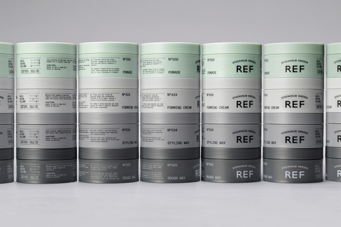 Visual identity and package design by Scandinavian studio Kurppa Hosk for Swedish hair care brand REF