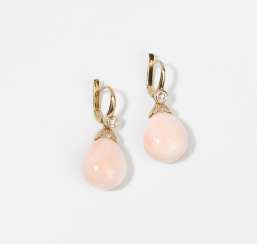 Coral And Diamond Earrings