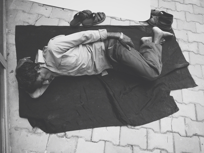 Sleeping #man #sleep #poor #on the floor