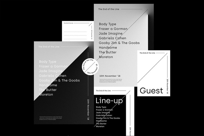 The End Of The Line Festival - Mindsparkle Mag Hugedayz designed the brand concept of The End of the Line Festival: a free street festival which aims to showcase and celebrate the unique Brisbane precinct of Woolloongabba. #logo #packaging #identity #branding #design #color #photography #graphic #design #gallery #blog #project #mindsparkle #mag #beautiful #portfolio #designer