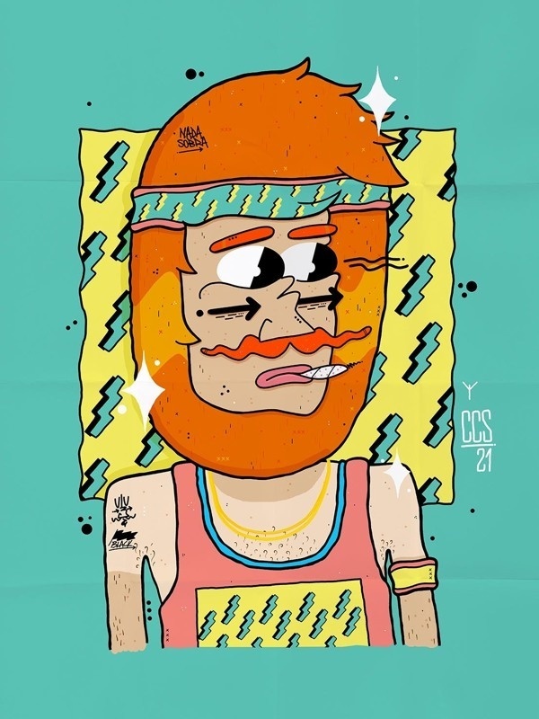 // 90´Style Barbas #color #design #barbas #character #style