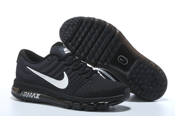 Knitting line all palm nano drop plastic technology Men's Air Max 2017 Sports Shoes black