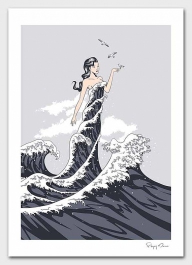 Wave Dress von flyingmouse365 auf Etsy #water #girl #wave #bird #painting