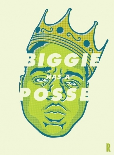 Biggie Illustration « RONLEWHORN #print #design #illustration #portrait #rapper #art #face #drawing #typography
