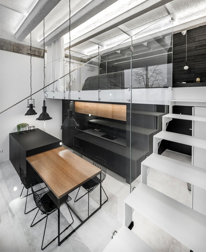 Functional and Stylish Two Level Apartment by IDwhite - InteriorZine