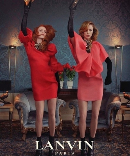 Sara Lindholm - elle: Lanvin Fall 2011 Karen Elson and Racquel... #meisel #steven #racquel #zimmermann #karen #elson #lanvin