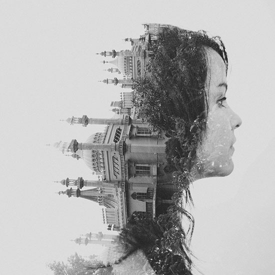 Surreal Double Exposure Photography #white #b&w #black #exposure #photography #portrait #double #and #surreal