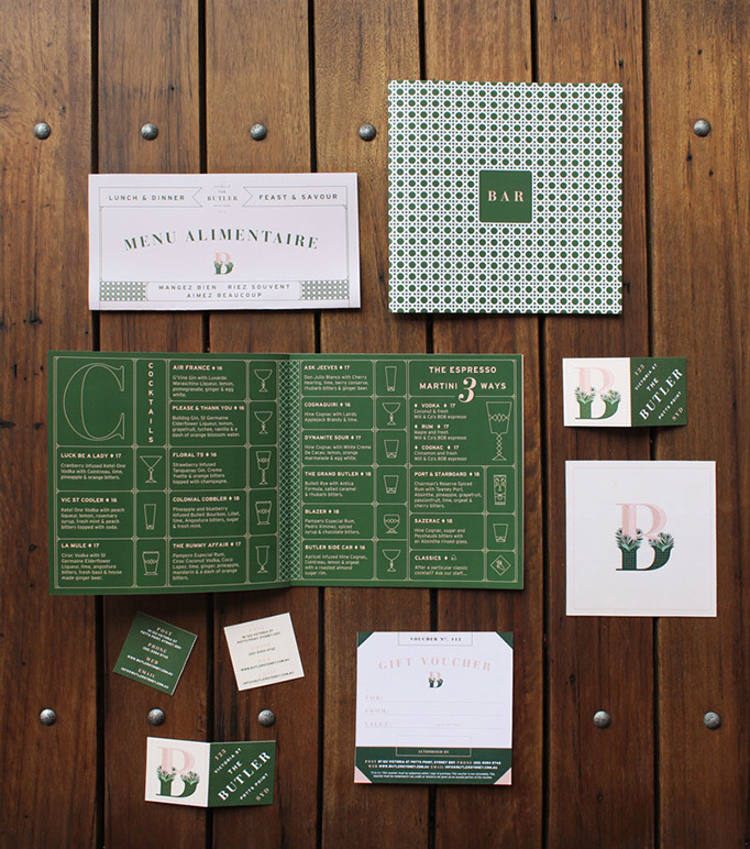 The Butler Potts Point #menu #identity #food #print