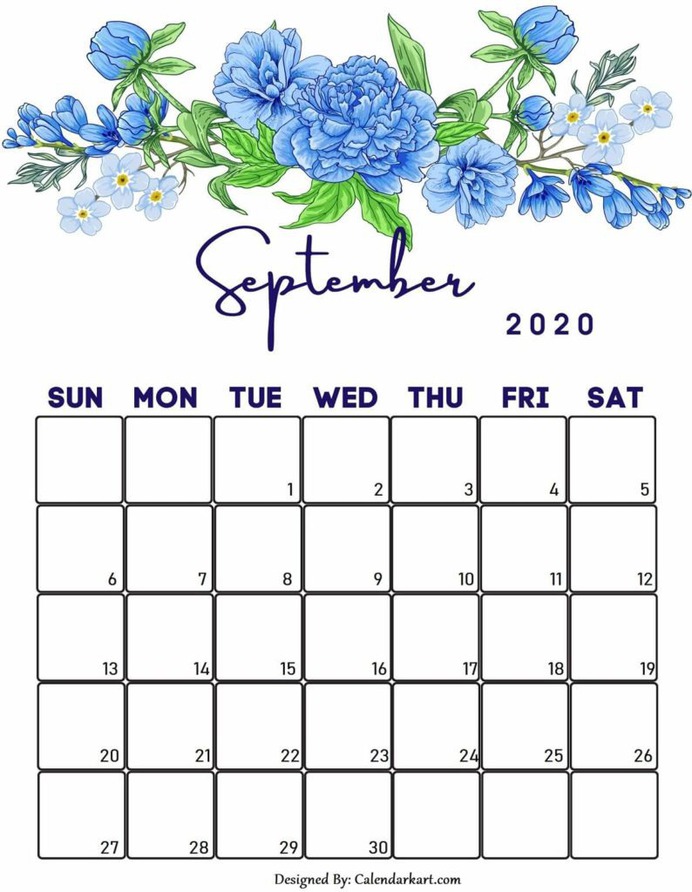 September 2020 Floral Calendar Cute flowers