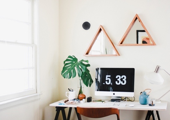 A light and bright desk area
