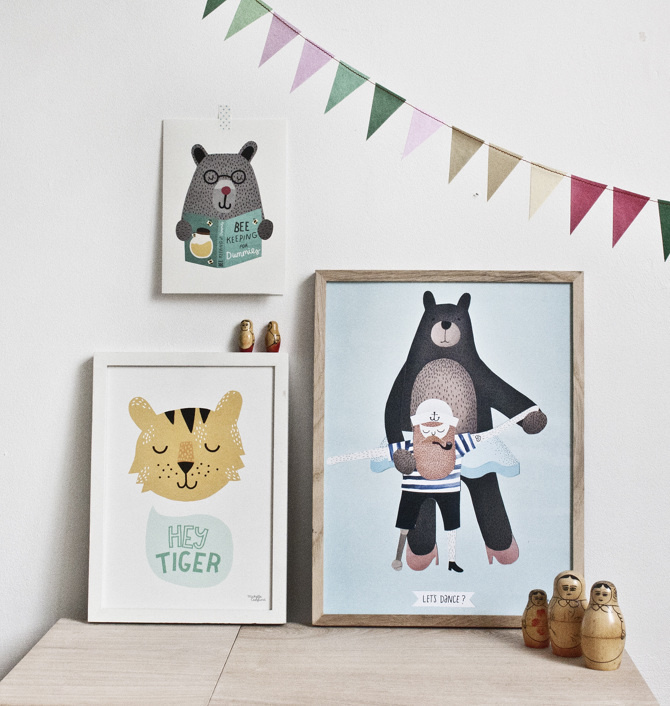 #nordic #design #graphic #illustration #danish #simple #nordicliving #living #interior #kids #room #poster #tiger #hey #yellow #green