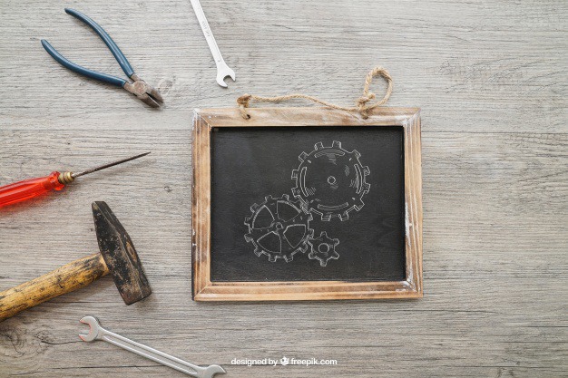 Chalkboard and tools on wooden texture Free Psd. See more inspiration related to Mockup, Texture, Blackboard, Chalkboard, Mock up, Tools, Wooden, Hammer, Wrench, Up, Male, Screwdriver, Objects, Things, Composition, Mock, Pliers and Masculine on Freepik.