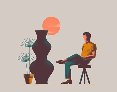 A cozy summer morning, illustration