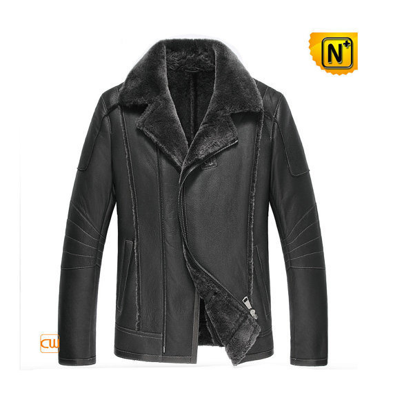 Sheepskin Leather Jacket Black CW852202 #sheepskin #jacket #leather