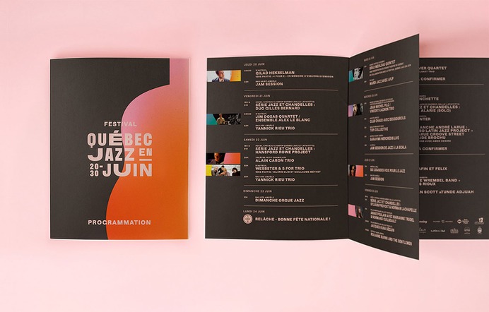 Festival Québec Jazz en Juin - Mindsparkle Mag MamboMambo designed the identity for Jazz en Juin – a new music festival located in Québec city. Its long name was the starting point for the typographic concept. #logo #packaging #identity #branding #design #color #photography #graphic #design #gallery #blog #project #mindsparkle #mag #beautiful #portfolio #designer