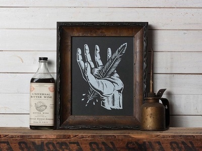 art, design, illustration, americana, prin,t screen print, hand, feather
