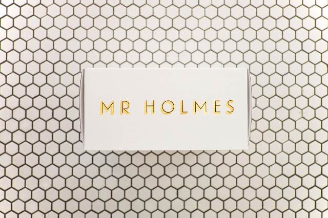 Side of the Box for baked goods at Mr Holmes Bakehouse #white #packaging #design #box #food #type #foil