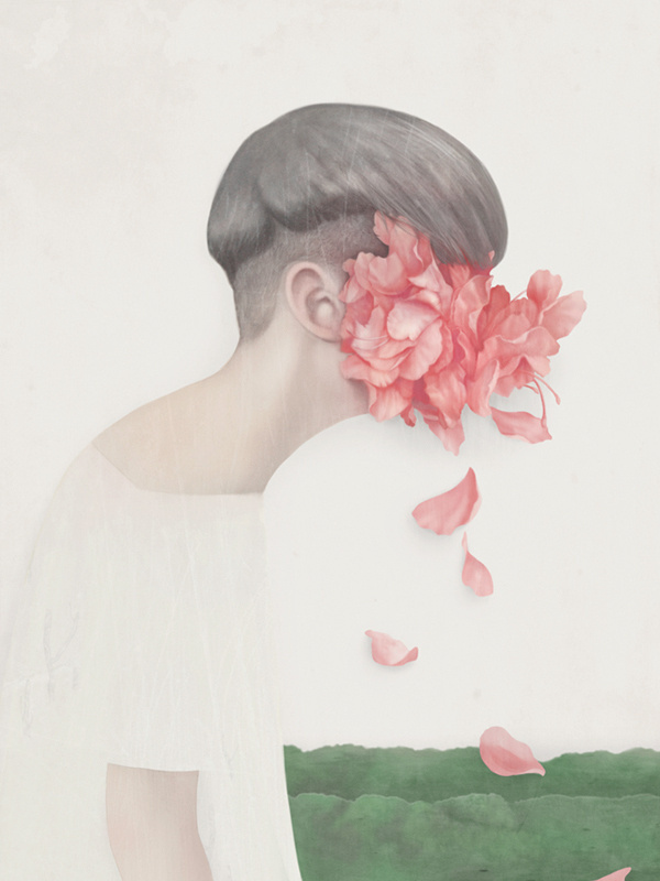 portraits - Hsiao Ron Cheng #profile #petals #design #hair #illustration #art