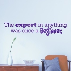 Great quote for classroom, homeschool room, gym, etc. The Expert in anything was once a Beginner Wall Quote Decal http://cozywallart.com #wall #quotes