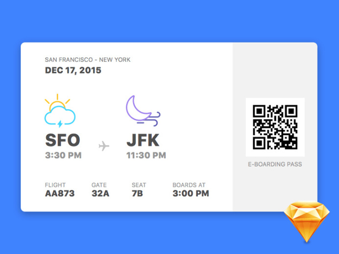 Boarding Pass Widget UI
