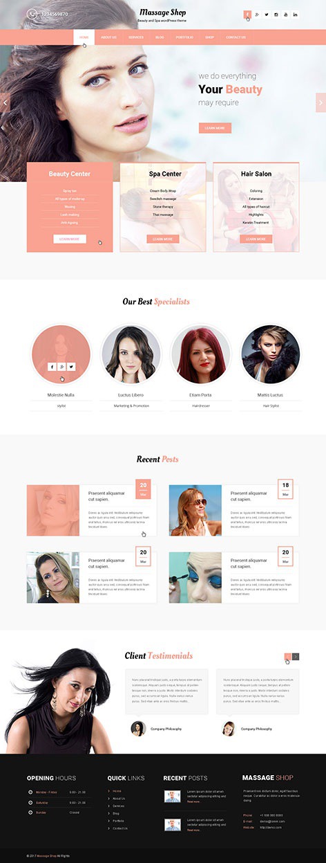 Beauty SPA WordPress theme
