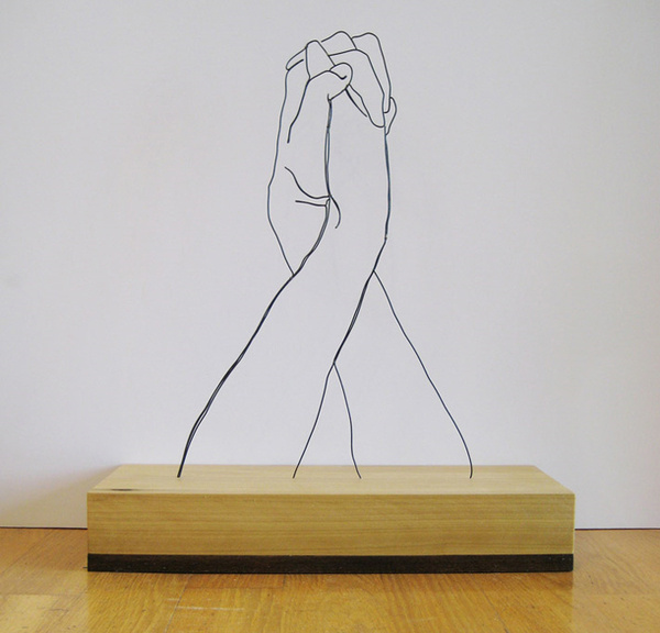 "Hands Clasped" wire sculpture #sculpture #wire