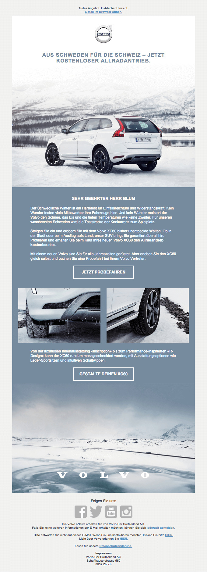 Volvo - Xc60 introduction email