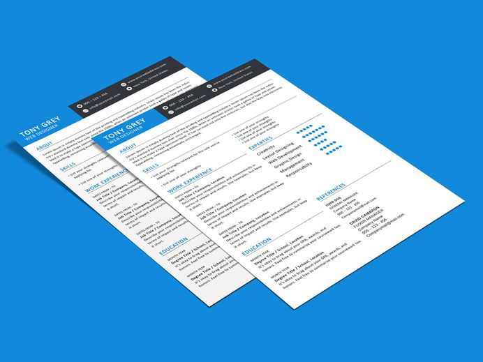 Grey Resume - Free Modern Resume Template for Great Impression