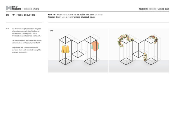Melbourne Spring Fashion Week Concept & Guidelines on Behance #creative #white #sarita #walsh #city #design #guidelines #of #black #melbourne #identity #and #fashion #logo #3d #flowers