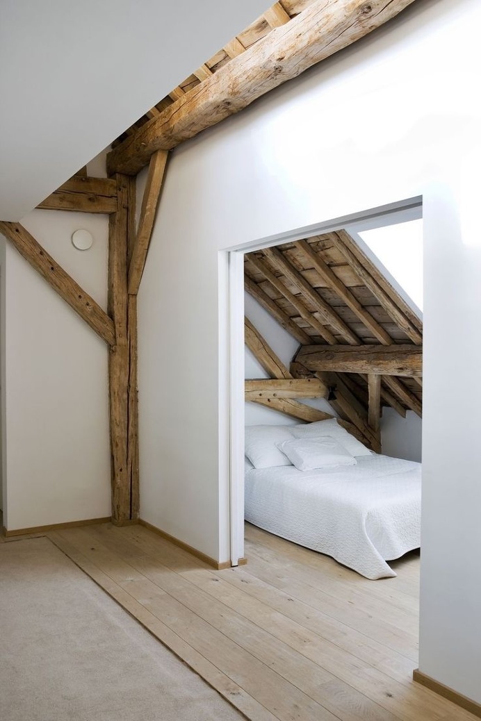 Attic bedroom. #attic #bedroom #beam