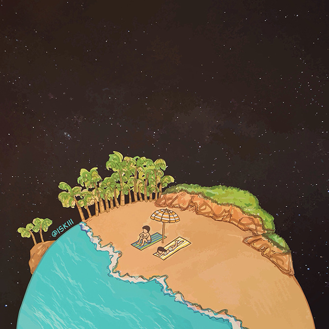 i'll stop the world & melt with you ❑ illustration by @ISKIII ❑ www.iskistudio.com