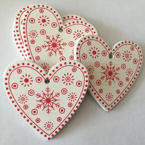 Natural Snowflake Wood Pendant & Drop Ornaments Christmas Tree Wood Craft Xmas Tree Decorations for Home