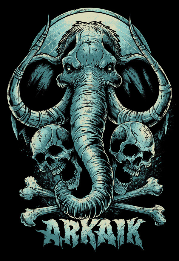 Miscellaneous Tee Designs Vol.2 on the Behance Network #elephant #illustration #metal #dark #heavy