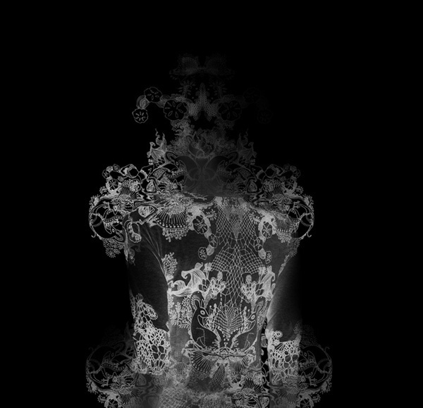 Laces embroidered Tales of blood #black #embroidery #illustration #art #fashion