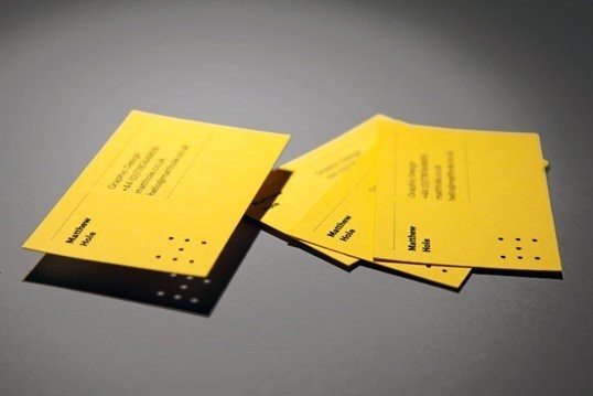 Matthew Hole #die #cut #lines #business #branding #card #stationery #yellow #brand #identity #rules #personal #holes #typography
