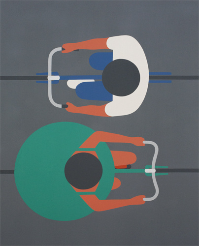 Designersgotoheaven.com - Geoff McFetridge Passing, Â Acrylic on canvas, 48 x 60 , 2012. #illustration